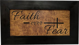 Bellewood Designs Hidden Gun Safe - Faith Over Fear Wall Gun Safe - Hidden Wall Storage - Wood Gun Cabinet - Handcrafted Religious Gun Concealment Furniture - Christian Hidden Gun Storage Bellewood Designs