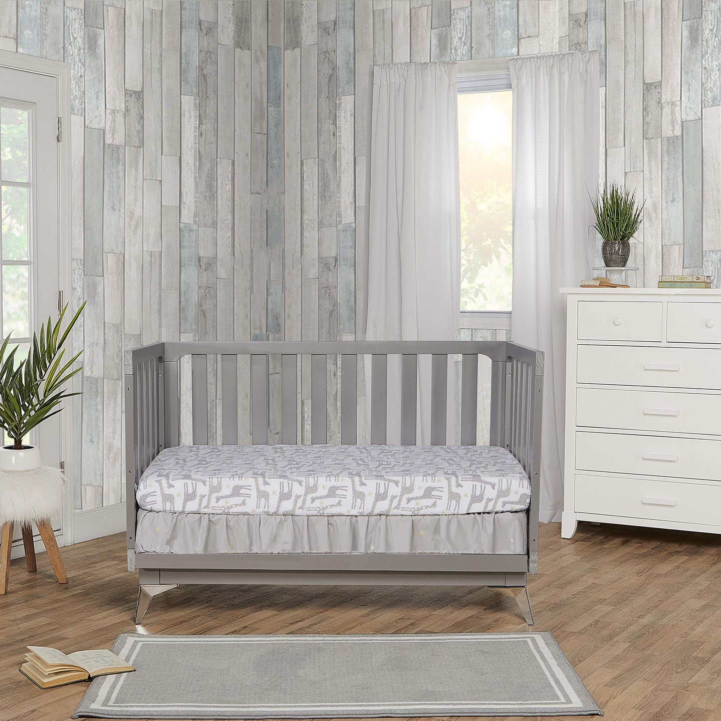 Dream On Me Harper 4-In-1 Convertible Crib In Storm Grey, Greenguard Gold & JPMA Certified, 3 Mattress Height Settings