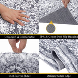 Vaukki Hallway Runner Rug, Vintage Shaggy Soft Laundry Rug Runner, Non Slip Entryway Mat, Washable Farmhouse Kitchen Area Carpet for Bathroom, and Bedroom (2' X 6', Grey) Vaukki