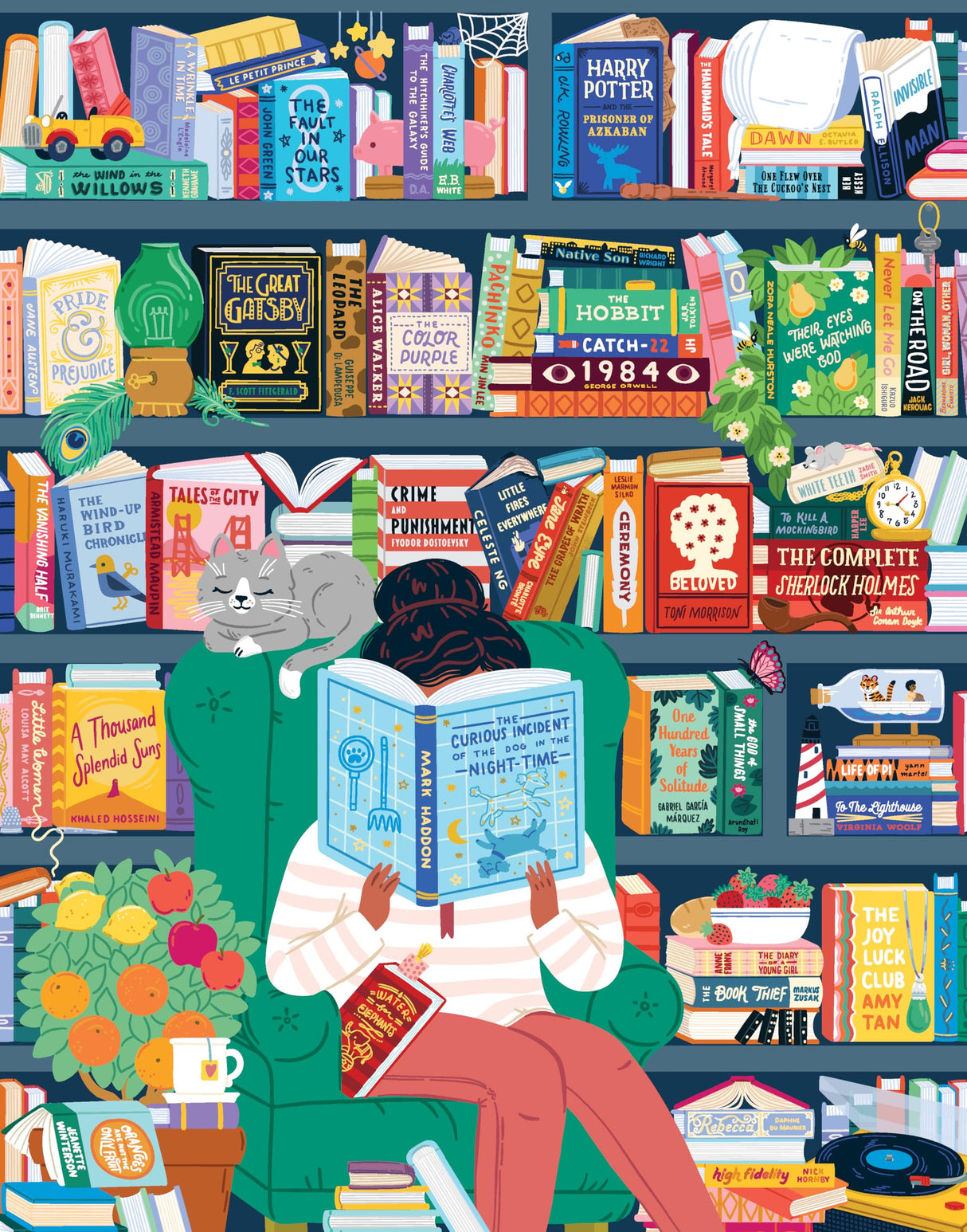 Ridley's: 50 Must-Read Books Bucket List 1000-Piece Puzzle - Unique Art Style for Book Lovers - Library or Office Décor After Completion Ridley's