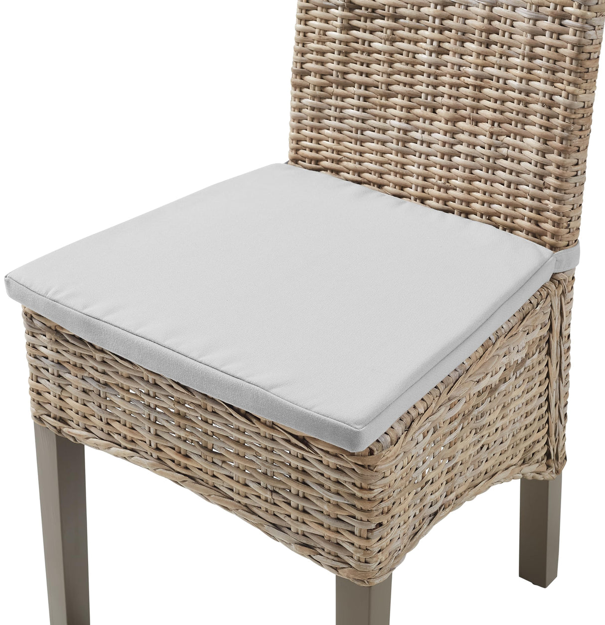 Crosley Furniture Edelyn Natural Rattan Dining Chairs Set of 2, Farmhouse Kitchen Accent Chair with Cushion, Kubu Rattan/Gray Crosley Furniture