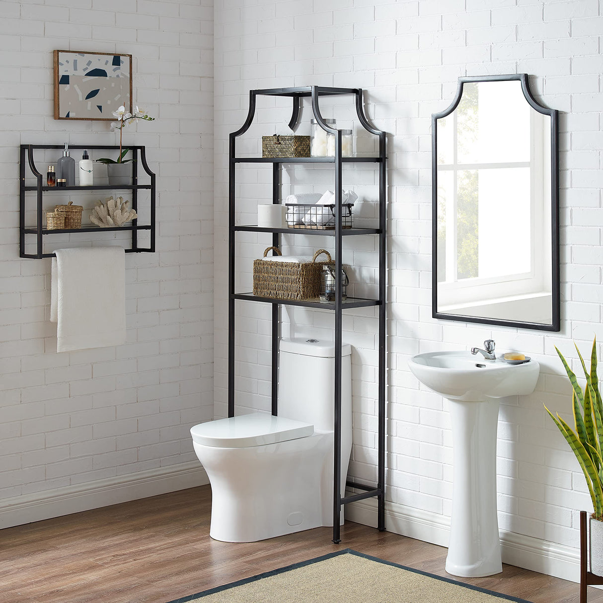 Crosley Furniture Aimee Over The Toilet Storage and Bathroom Organizer with Shelves, Oil Rubbed Bronze Crosley Furniture