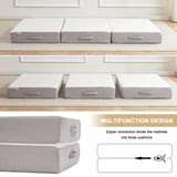 Lazyzizi Folding Mattress, 6 Inch Memory Foam Tri-fold Mattress with Breathable & Washable Bamboo Fiber Fabric Cover, Foldable Floor Mattress Guest Bed for Camping, Road Trip, Single Lazyzizi