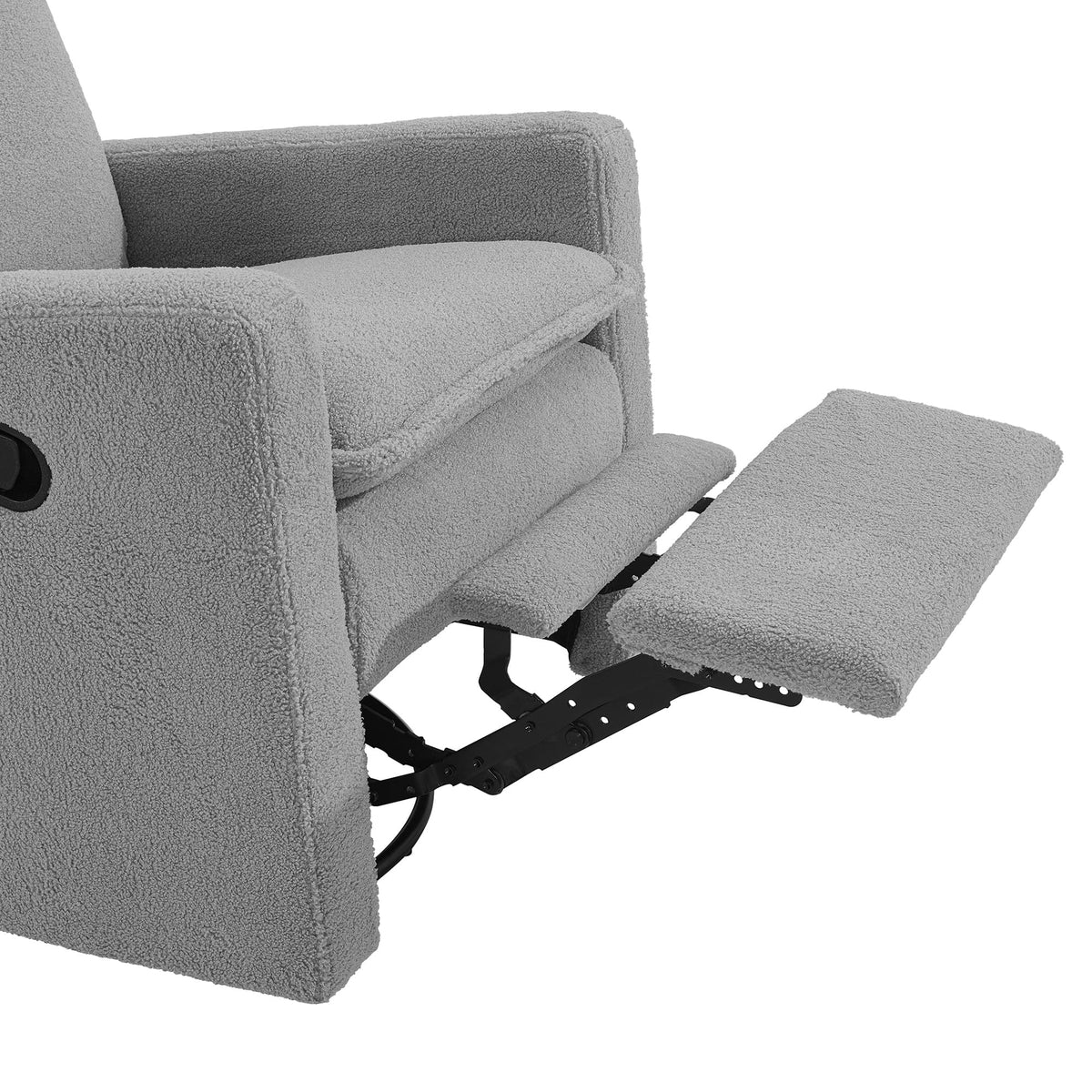 Oxford Baby Uptown Upholstered Swivel Glider and Recliner Nursery Chair,Boucle, Koala Gray Oxford Baby