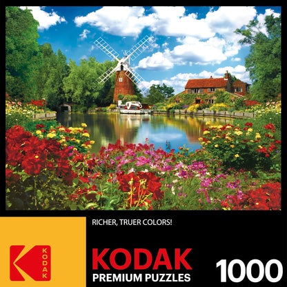 RoseArt - Kodak Premium - Hunsett Mill and The River Ant, Norfolk, England - 1000 Piece Jigsaw Puzzle for Adults