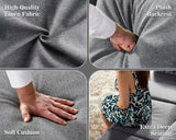 Jocisland 92-Inch Modern Sofa - Oversized 3 Seater Couch With Wide Armrest, Button Tufted for Living Room, Grey Linen Jocisland