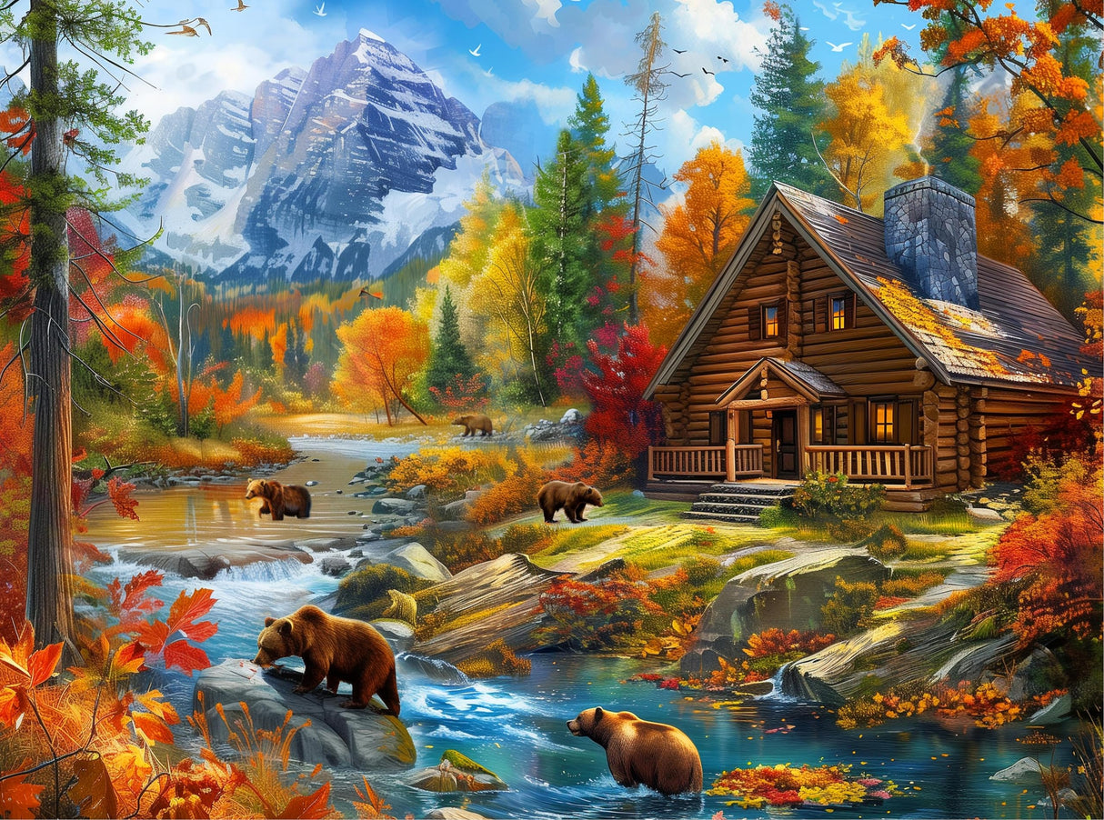 Jigsaw Puzzles 2000 Pieces for Adults Families Bear Village Pieces Fit Together Perfectly Nattork