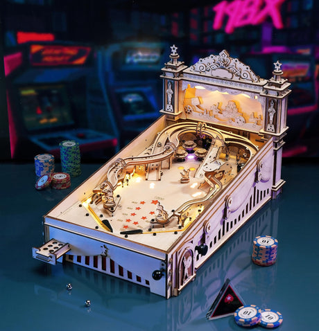 Wowood 3D Wooden Puzzles for Adults, DIY Pinball Machine for Adults, Mechanical Puzzles Model Building Kits, Party Games for Adults/Teens/Kids Family Time Wowood