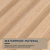 POHARE Slat Wall Paneling,8-Pack 3D WPC Wood Wall Panels,Acoustic Wall Panels for Interior Wall Decor,Living Room,Bedroom,Oak,95 x 6 in POHARE