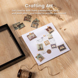 Califortree 8x8 Shadow Box Frame with Soft Linen Back - Push Pins Included, Memory Box Display Case for Flower, Tickets and 3D Items, Black Califortree