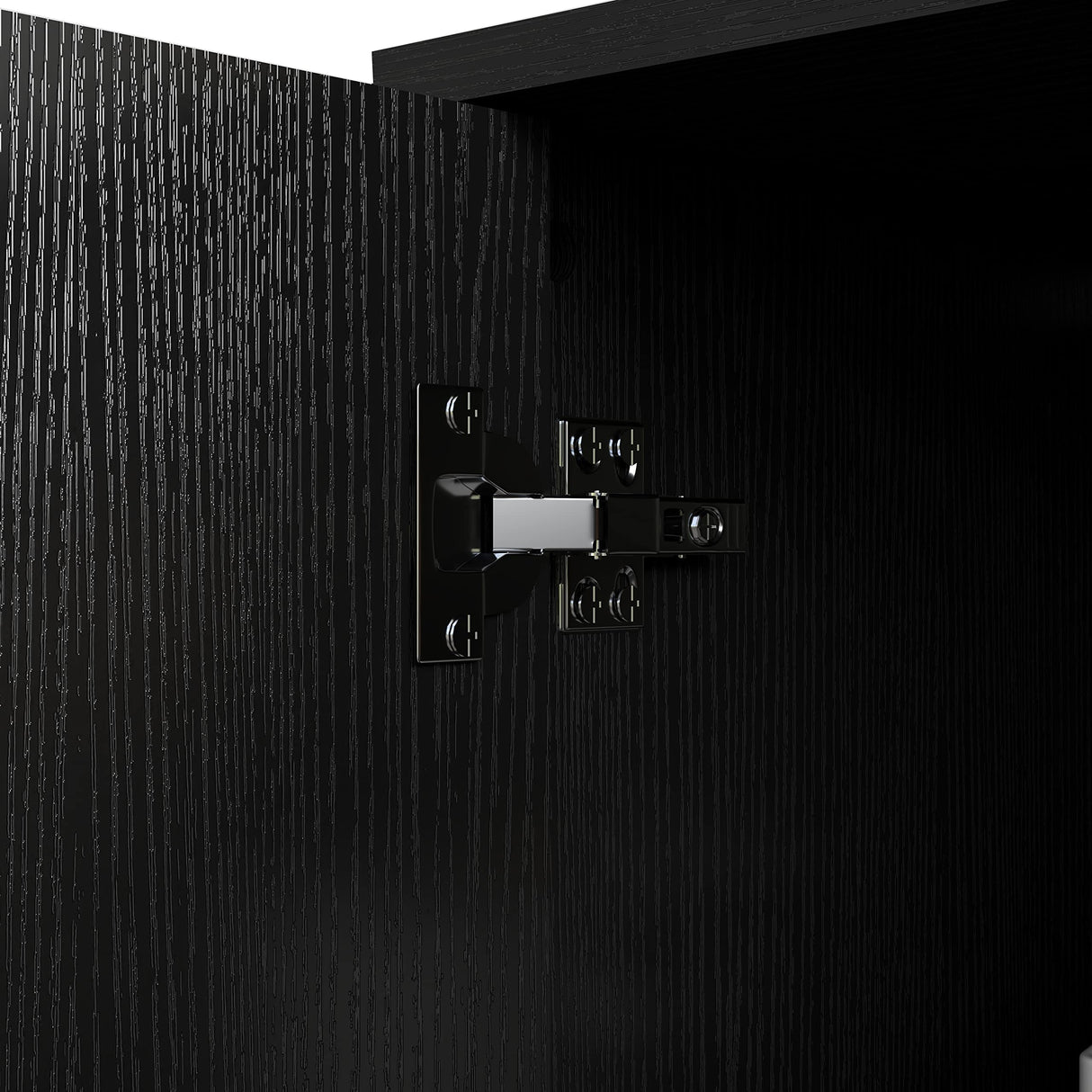 Panana Accent Sideboard Buffet Serving Cabinet with 2 Doors and Shelves Storage Cabinet White Coffee Bar Cabinet for Kitchen Dinning Room Living Room (41.81 inch, Black) Panana