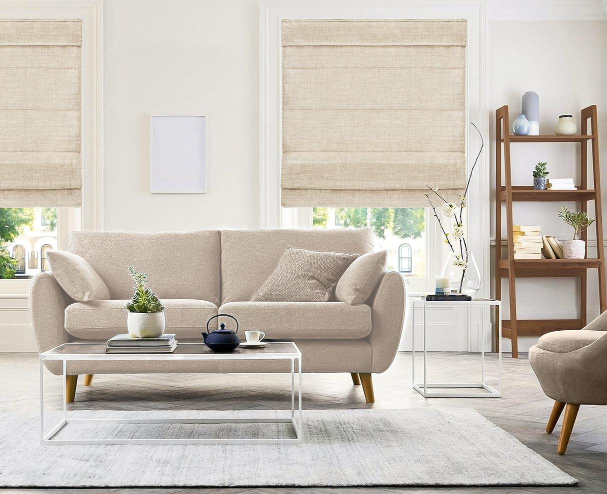 CHICOLOGY Roman Shades for Windows , Window Treatments , Roman Shades , Roman Window Shades , Room Darkening Shades , Window Shades , 34"W X 64"H , Belgian Flax (Privacy & Light Filtering) CHICOLOGY