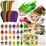 WATINC 24Pcs Hand Puppet Making Kit for Kids Large Medium Art Craft Felt Sock Puppet Creative DIY Make Your Own Puppets Pipe Cleaners Pompoms Storytelling Role Play Party Supplies Gift for Girls Boys WATINC