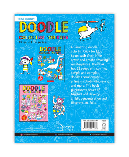 Doodle Coloring For Kids: Blue Edition