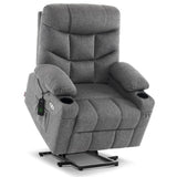 MCombo Power Lift Recliner Chair with Extended Footrest for Elderly People, Fabric 7287 (Dark Gray, Medium-Regular) MCombo