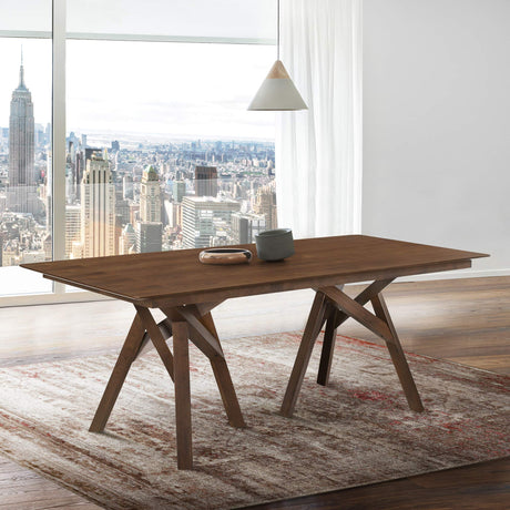 Armen Living Cortina 79" Mid-Century Modern Wood Dining Table Legs, White/Walnut Armen Living