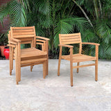 Amazonia Fairview 9 Piece Teak Double Extendable Oval Dining Set Amazonia