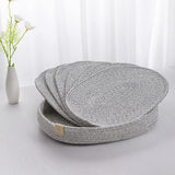 ART pinecone Placemats Set of 6 Oval – Woven Boho Farmhouse Table Mats for Dining Table for 6, Kitchen Decor, Washable and Handmade Rustic Table Accessories (Oval, Gray Mixed) ART pinecone