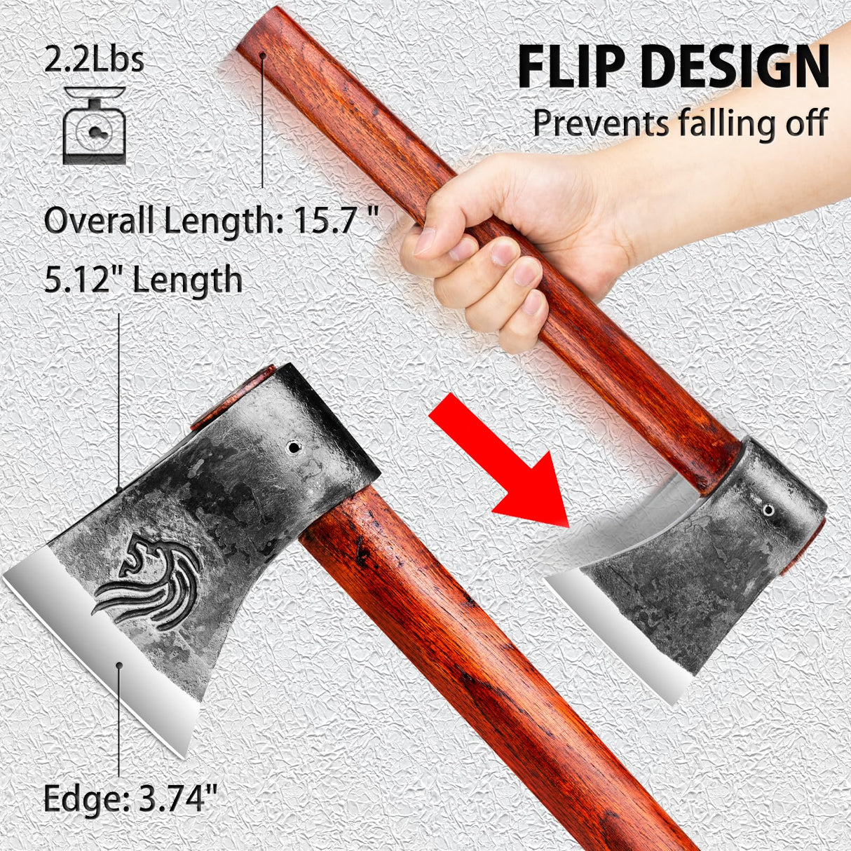 NEDFOSS Kung-Fu Throwing Axe Set, 2 Pack of 16 Inches Throwing Hatchet with 1065 High Carbon Steel and Beech Wood Handle, Great for Axe Throwing Game and Outdoor Recreation, Gift for Men NedFoss