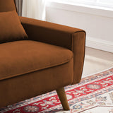 Portaforta Small Loveseat Sofa, 48" Mid Century Love Seat Couch, Modern 2 Seat Tufted Couches with Throw Pillows for Living Room, Apartment, Bedroom, Orange Portaforta