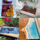 Table Top Epoxy Resin Superclear 16 oz | 1 Pint Kit, Anti-Yellow Highest UV Impact Resistance, Food Grade Safe, Ultra Crystal Clear Gloss, Bubble Free, Bar & Surface Coat, Tumblers, Wood, DIY FGCI