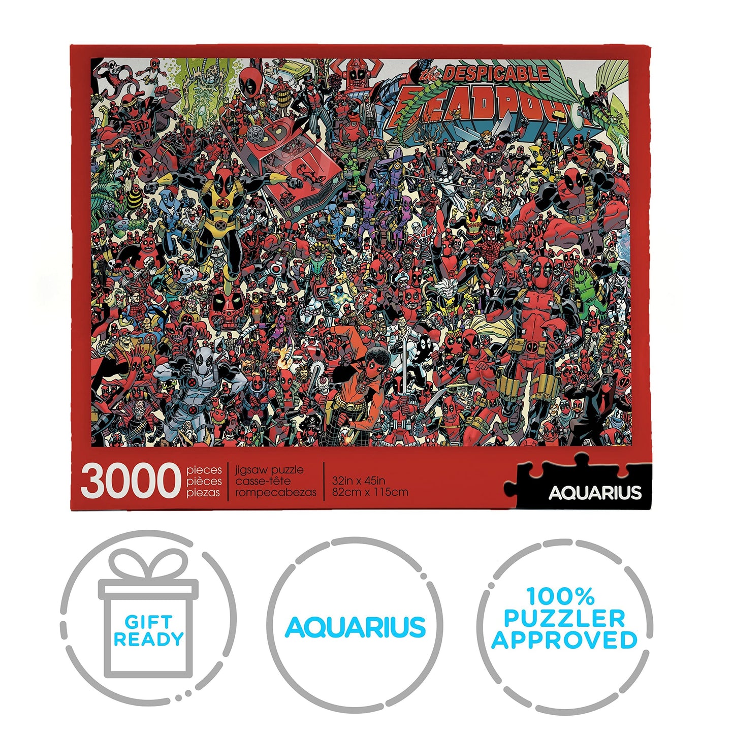 Aquarius Marvel Puzzle Deadpool (3000 Piece Jigsaw Puzzle) - Officially Licensed Marvel Merchandise & Collectibles - Glare Free - Precision Fit - 32 x 45 Inches