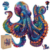 Qiuenisray Wooden Puzzles for Adults,Octopus Wooden Jigsaw Puzzles 200pcs,11.2x11.2in,Medium,Unique Shape Adult Puzzles,Irregular Wood Puzzles Creative Gift for Adults and Kids Family Game Qiuenisray