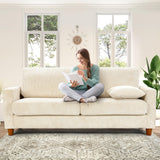 Kidirect 70in Corduroy Couch, Sofas for Living Room No Tool Assembly, Comfy Couches for Living Room 21in Deep Seats, Oversized Loveseat Sofa with 2 Pillows, 3 Seater Couch for Bedroom, Beige Sofa Kidirect