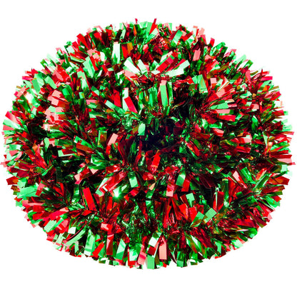 Christmas Tinsel Garland Metallic Christmas Tree Garland Shiny Party Tinsel Garland Hanging Decorations for Christmas Tree Decorations Wedding Birthday Party Supplies (26.2 ft,Red and Green)