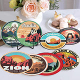 NEGEKFKX 8 Pcs National Park Diamond Art Painting Coasters Kits, Coaster with Holder for Adults, Non-Slip DIY Dot Paint Craft Kits,5D Full Drill DIY Diamond Dot Gem Art Kit Home Decor Arts Craft NEGEKFKX