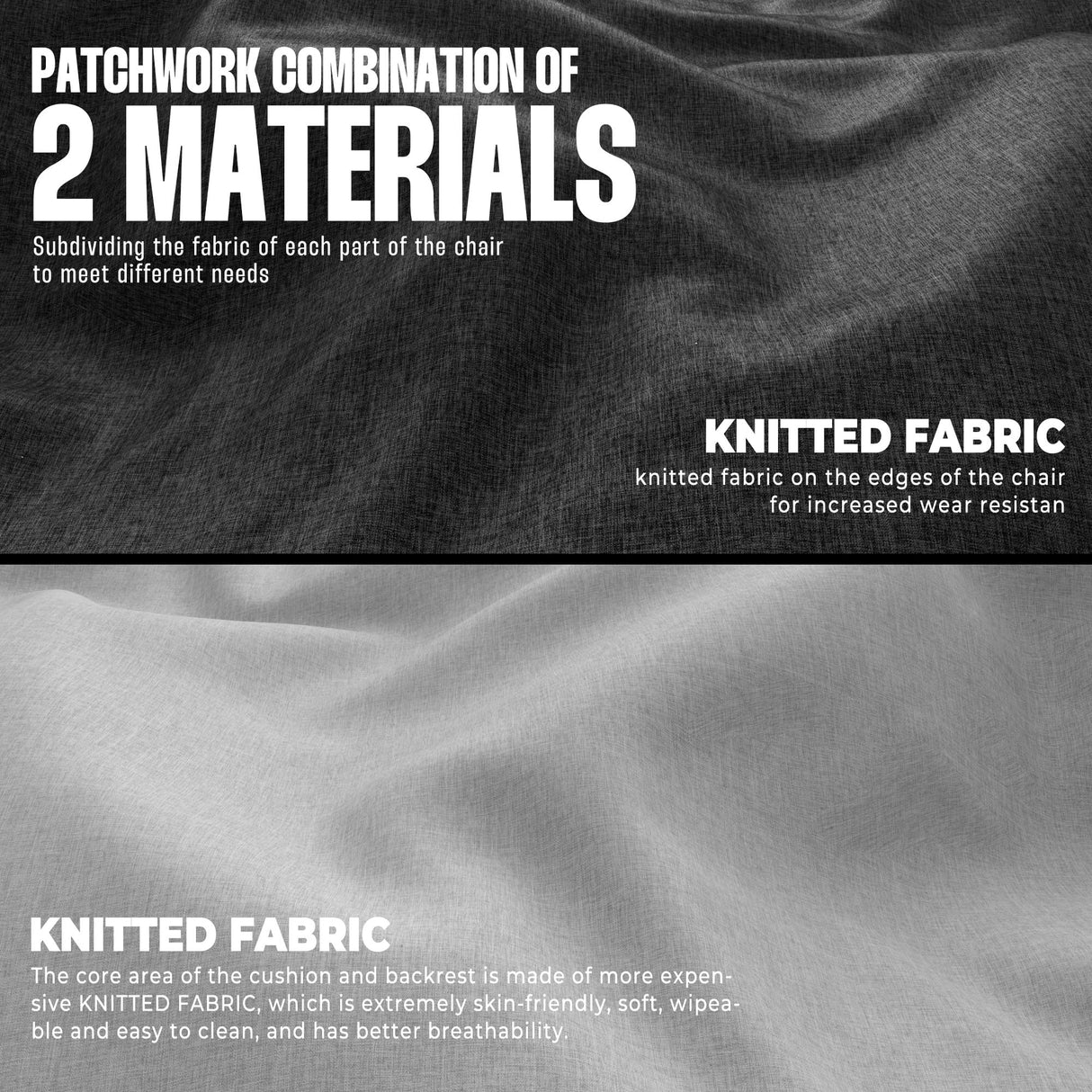 Dowinx Fabric Gaming Chair with Footrest, Big and Tall Gaming Chair for Heavy People, Wide Back Gamer Chair for Adult, Computer Game Chair with Massage for 200lbs, Black Dowinx