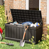 Greesum 82 Gallon Resin Deck Box All Weather Large Outdoor Storage for Patio Furniture, Toys, Garden Tools, Lockable, Black Greesum