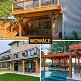 WOWACE 4pcs 45° Degree Angle Support Brackets, 4x4 (Actual 3.5''x3.5'') Pergola Angle Brackets, For pergola, deck porch, log cabin angle support bracket kit WOWACE