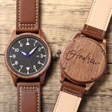 Personalized Walnut Wood Wooden Date Watch, Groomsmen Gift, Mens Gift, Mens Watch, Watches for Men Generic
