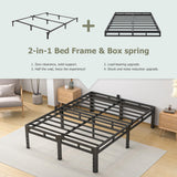 NKZ King Size Bed Frame 16 Inch, Metal Bed Frame & Box Spring 2 in 1 Platform with Round Corner Legs, 4000lbs Weight Capacity Reinforced Metal Frame, Headboard Hole, Noise-Free, Easy Assembly NKZ