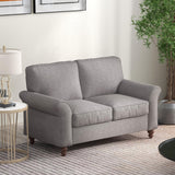 Bonzy Home 57" Loveseat Sofa, 2 Seater Sofa for Living Room, Upholstered Comfy Sofa Couch for Small Space, Living Room, Apartment, Office, Grey Bonzy Home