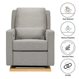 Babyletto Sigi Electronic Power Recliner & Glider with USB Port in Performance Grey Eco-Weave, Water Repellent & Stain Resistant, Greenguard Gold and CertiPUR-US Certified babyletto