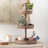 Decorative Wood & Tin 3 Tier Tray Creative Co-Op