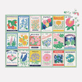 Galison Ever Upward – 1000 Piece Puzzle Fun and Challenging Activity with Bright and Bold Artwork of Vintage Style Flower Seed Packets for Adults and Families Galison