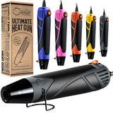 Heat Gun for Crafting, Mini Dual Temp Hot Air Gun Tool for Epoxy Resin, Shrink Wrapping, Vinyl Wrap, Embossing, Electronics, Candle Making, Sublimation, Phone Repair & DIY (Grey/Black) Chandler Tool