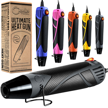 Heat Gun for Crafting, Mini Dual Temp Hot Air Gun Tool for Epoxy Resin, Shrink Wrapping, Vinyl Wrap, Embossing, Electronics, Candle Making, Sublimation, Phone Repair & DIY (Grey/Black) Chandler Tool