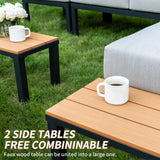 PIZZELLO 8 Pieces Patio Furniture Set Metal All Weather Outdoor Sectional Patio Sofa Seating Couch with 6" Thick Cushions and 2 Coffee Tables (Beige) PIZZELLO