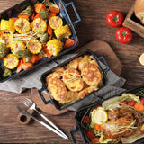 VICRAYS Ceramic Bakeware Set, Porcelain Rectangular Lasagna Pans Casserole Dish Set for Baking, Cooking, Kitchen, Cake Dinner, Banquet and Daily Use, 3 PCS, 15 x 8.5 Inches(Blue) vicrays