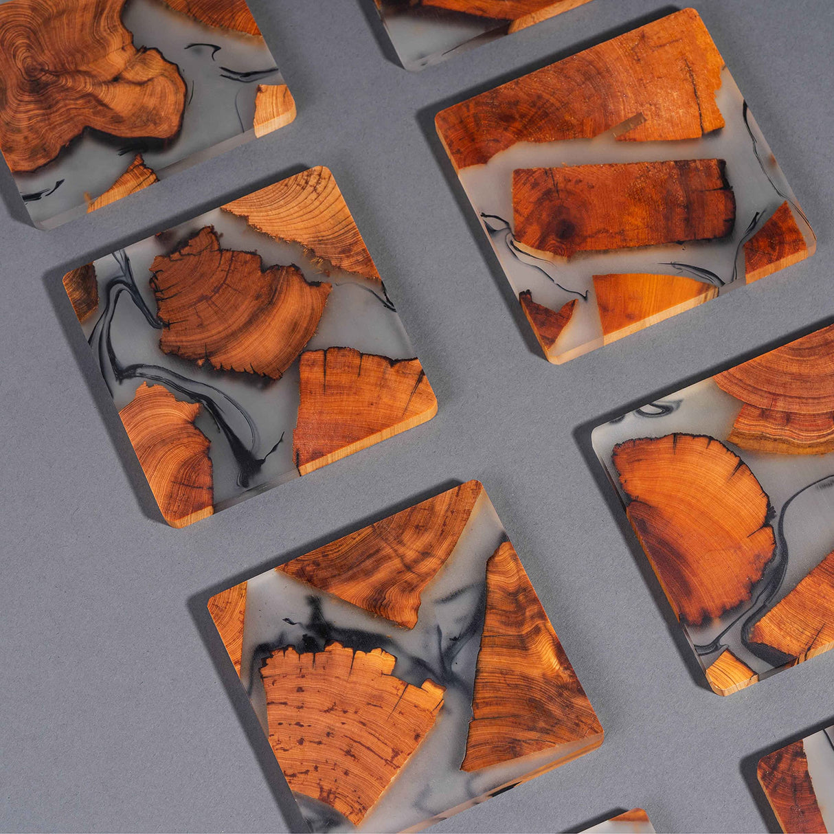 Avocrafts Wooden Coasters Set, Epoxy Coasters, Modern Coasters with Holder, Cedar Wood Coaster (4, No Holder) Avocrafts