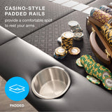 Brybelly 10-Person Foldable Poker Table with Suited Speed Cloth and Jumbo Stainless Steel Cupholders (Black, 84 Inch) Brybelly