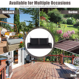 Tangkula 2-Person Wicker Hanging Porch Swing, Patiojoy Outdoor Rattan Swing Bench W/ 2 Back Cushions & 1 Seat Cushion, Sturdy Steel Chain, 800lbs Weight Capacity, Suitable for Deck, Backyard, Garden Tangkula