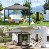 Yaheetech Gazebo for Patios 11x11 - Outdoor Powder-coated Steel Frame Gazebo, Double Roofs Grill Gazebo BBQ Pavilion, Water-resistant, for Lawn/Backyard/Garden/Deck, Dark Gray Yaheetech