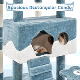 Yaheetech Cat Tree, 72.5inch Ocean-Themed Cat Tree Tower, Multi-Level Large Cat Tree for Indoor Cats with Shark's Mouth Bed & 2 Big Condos & 2 Wide Perches & Funny Toys, Blue & White Yaheetech