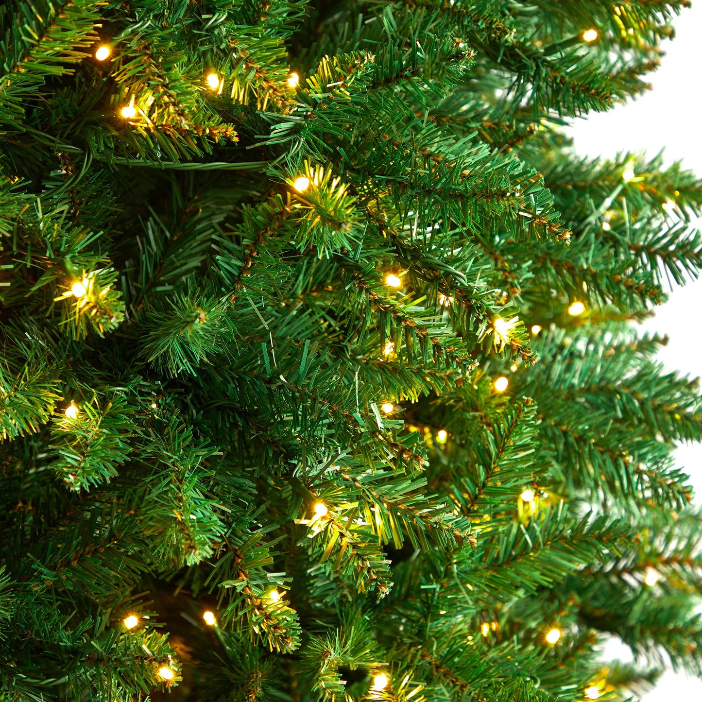 Nearly Natural 12ft. Slim Green Mountain Pine Artificial Christmas Tree with 1100 Clear LED Lights and 3235 Tips