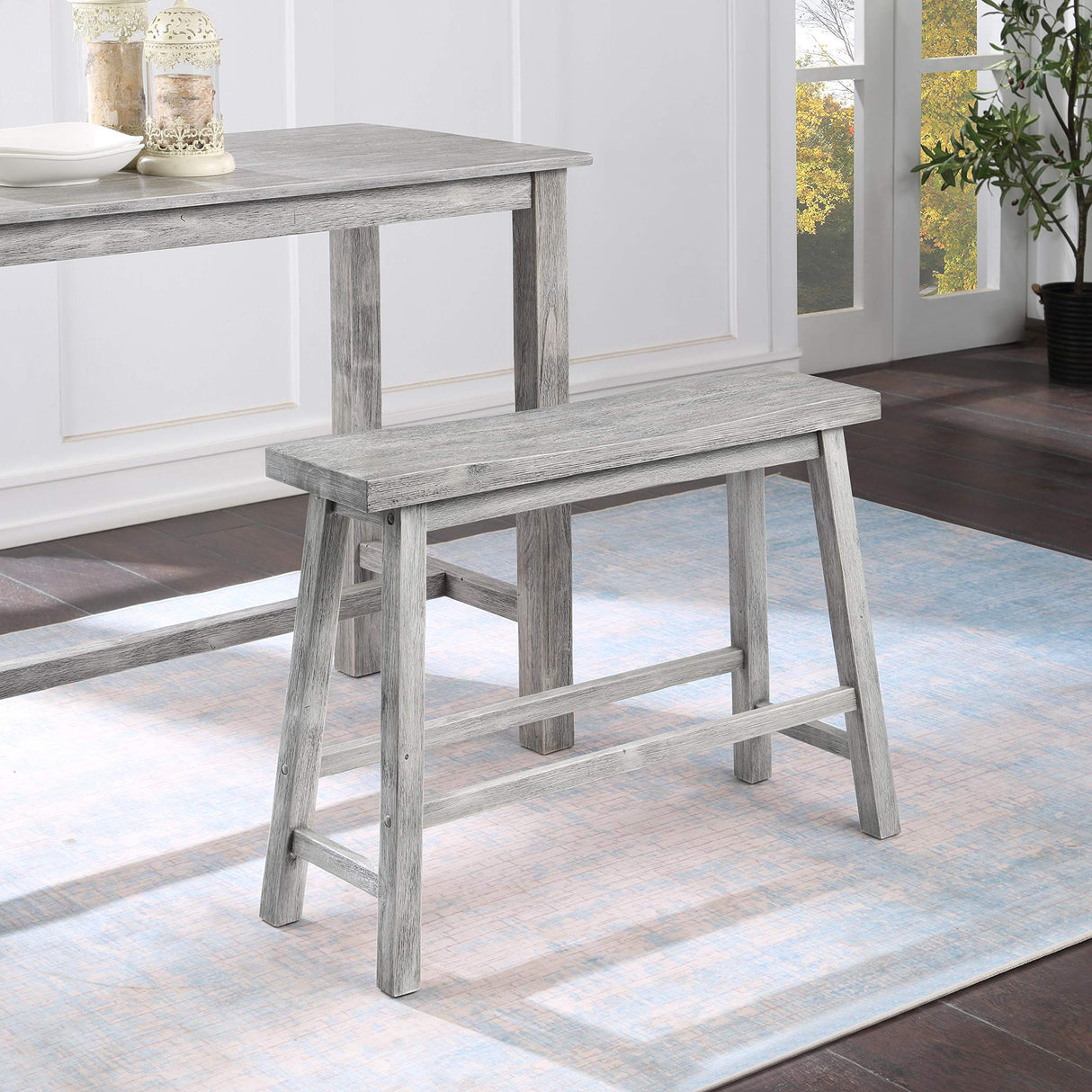 Boraam Sonoma Counter Height Backless Bench - Storm Gray Wire-Brush Boraam